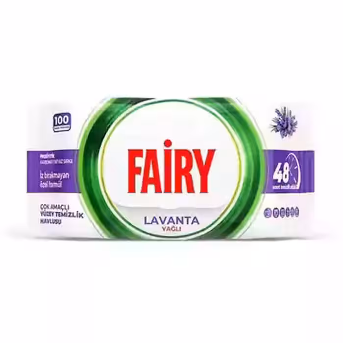 دستمال مرطوب پاک کننده سطوح فیری Fairy Power Wipes با رایحه اسطوخودوس 100 برگ