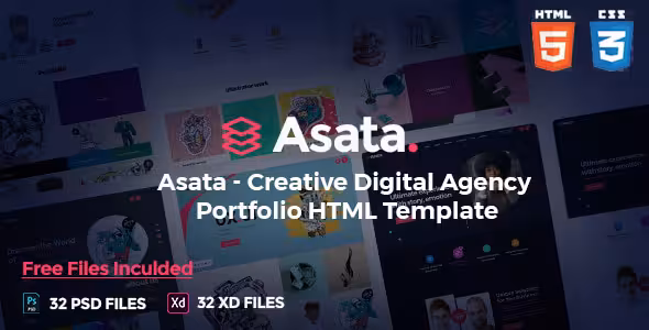 دانلود قالب HTML نمونه کار شرکتی Asata