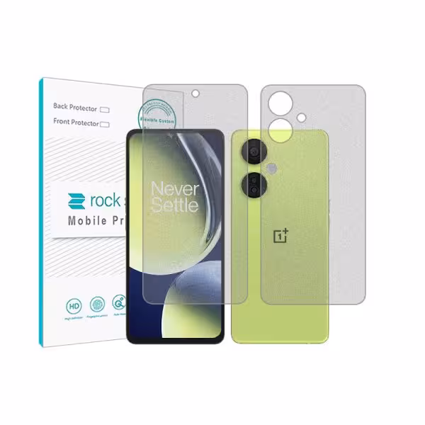 گلس صفحه نمایش و پشت گوشی وان پلاس Nord CE 3 Lite مدل نانو هیدروژل گیمینگ برند راک اسپیس کدss