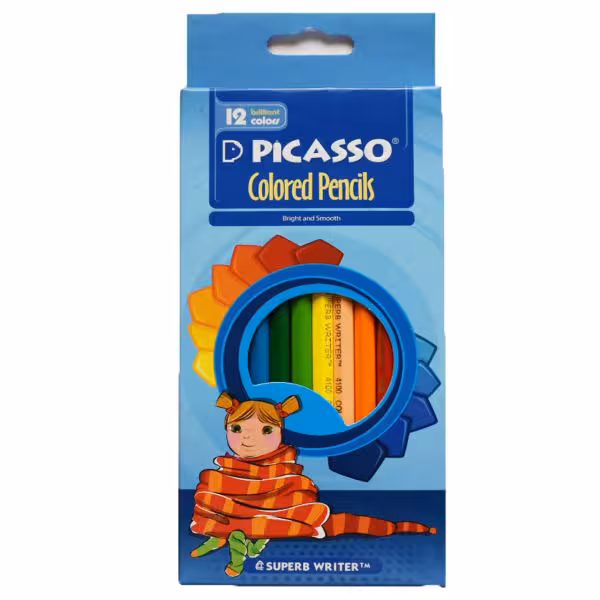 مداد رنگی پیکاسو 12 رنگ جعبه مقوایی