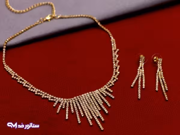 نیم ست نگین دار طرح جواهر N8105