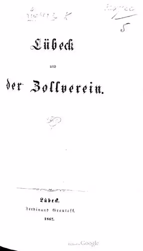 خرید و دانلود نسخه کامل کتاب Lübeck und der Zollverein