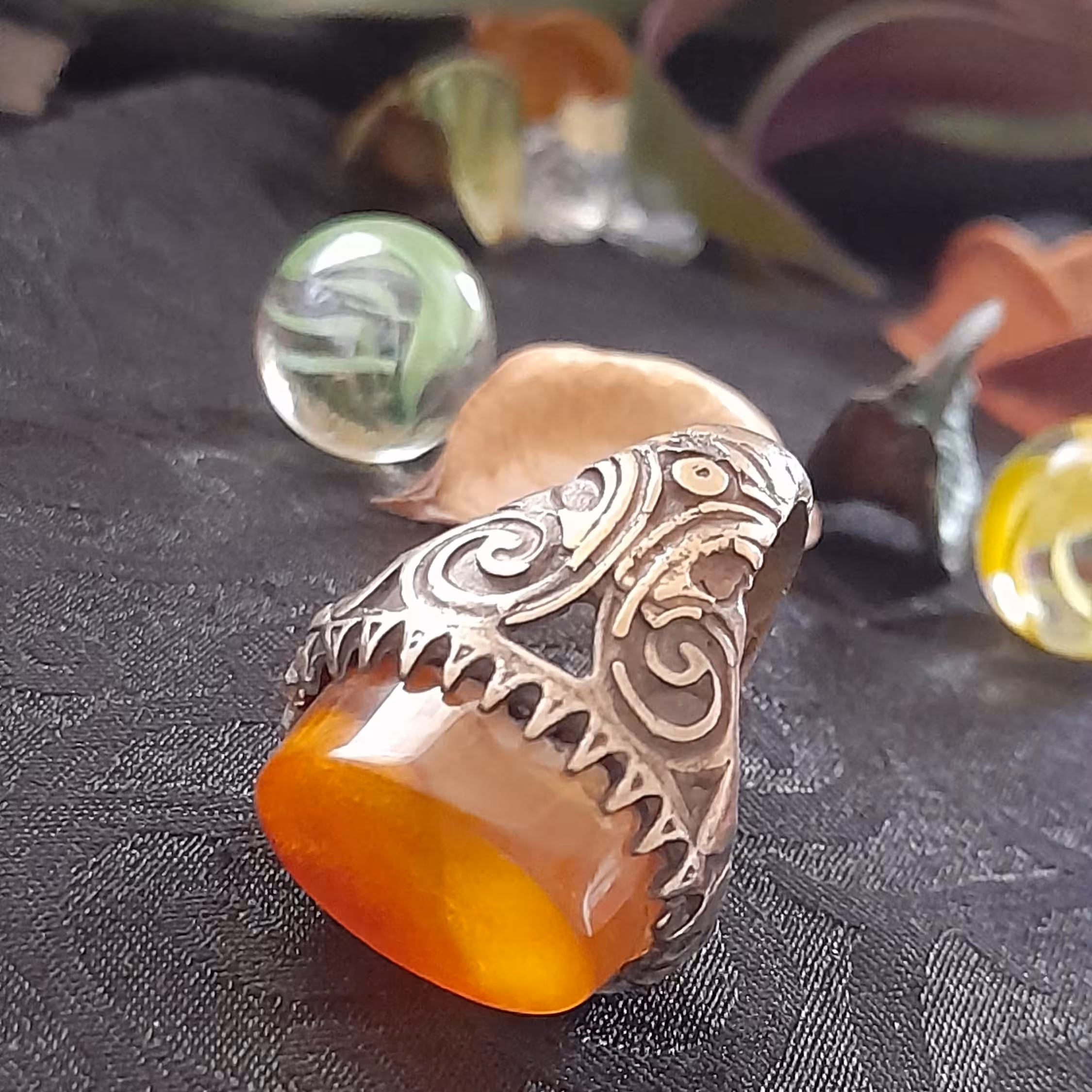 عقیق پرتقالی گوشتی 