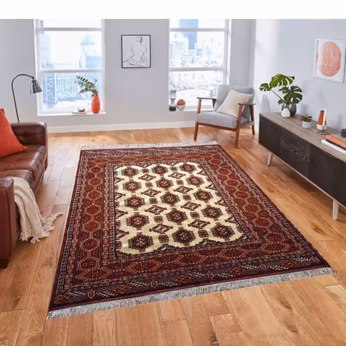 فرش دستباف دو و نیم متری طرح خشتی مدل AA