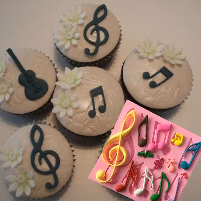قالب شکلات مدل مالد فوندانت طرح مولد نت موسیقی کد M32