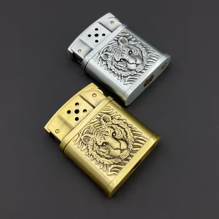 فندک مدل کلاسیک طرح شیر کد DKD-851