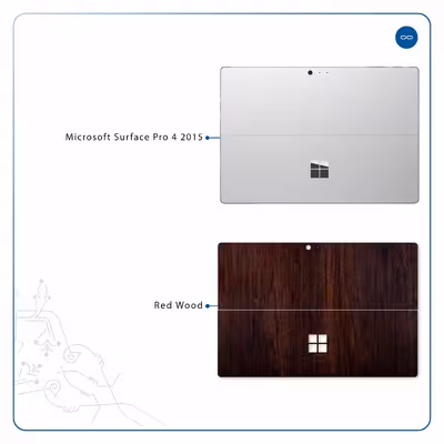 برچسب پوششی ماهوت مدل Red-Wood مناسب برای تبلت مایکروسافت Surface Pro 4 2015