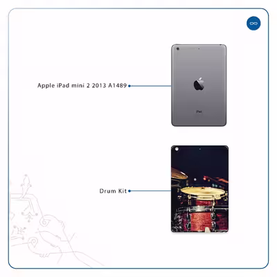 برچسب پوششی ماهوت مدل Drum Kit مناسب برای تبلت اپل iPad mini 2 2013 A1489