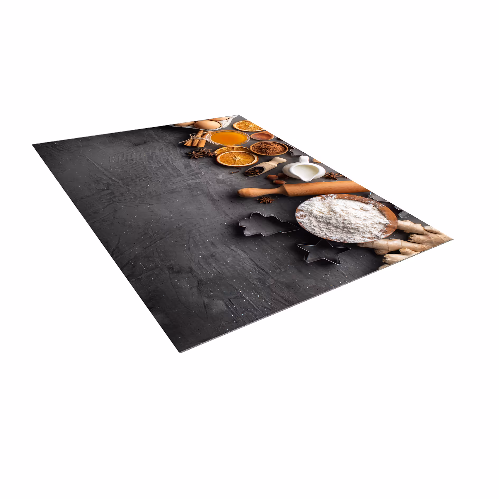 فرش ماشینی زانیس مدل مدرن طرح آشپزخانه زمینه خاکستری