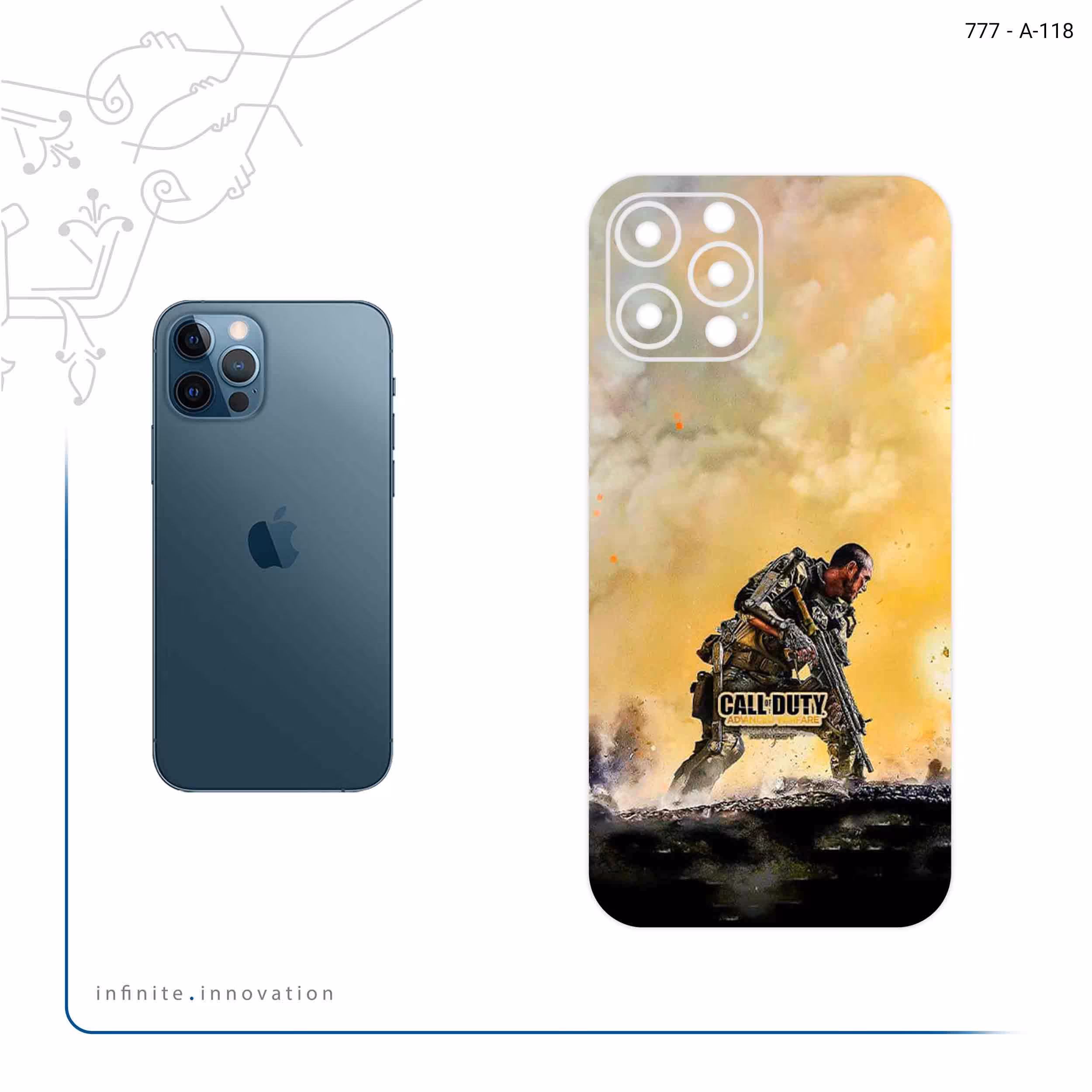 برچسب پوششی ماهوت مدل Call of Duty Warfare Game Series مناسب برای گوشی موبایل اپل iPhone 12 Pro Max