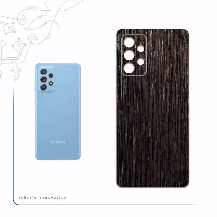 برچسب پوششی ماهوت مدل Dark-Gold-Stripes-Wood مناسب برای گوشی موبایل سامسونگ Galaxy A52s 5G