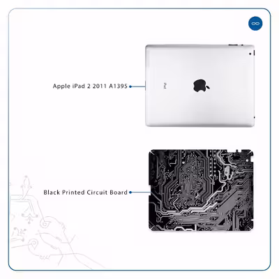 برچسب پوششی ماهوت مدل Black Printed Circuit Board مناسب برای تبلت اپل iPad 2 2011 A1395