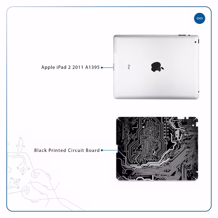برچسب پوششی ماهوت مدل Black Printed Circuit Board مناسب برای تبلت اپل iPad 2 2011 A1395