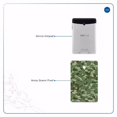 برچسب پوششی ماهوت مدل Army-Green-Pixel مناسب برای تبلت وریکو Unipad