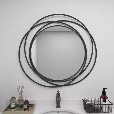 آینه مدل دایره فلزی تودرتو کد 60