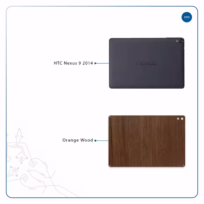 برچسب پوششی ماهوت مدل Orange-Wood مناسب برای تبلت اچ تی سی Nexus 9 2014