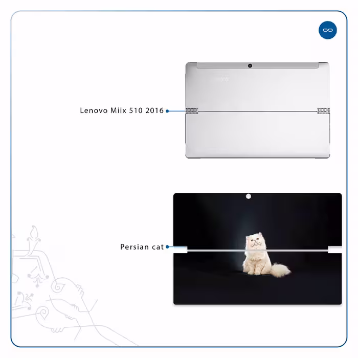 برچسب پوششی ماهوت مدل Persian cat مناسب برای تبلت لنوو Miix 510 2016
