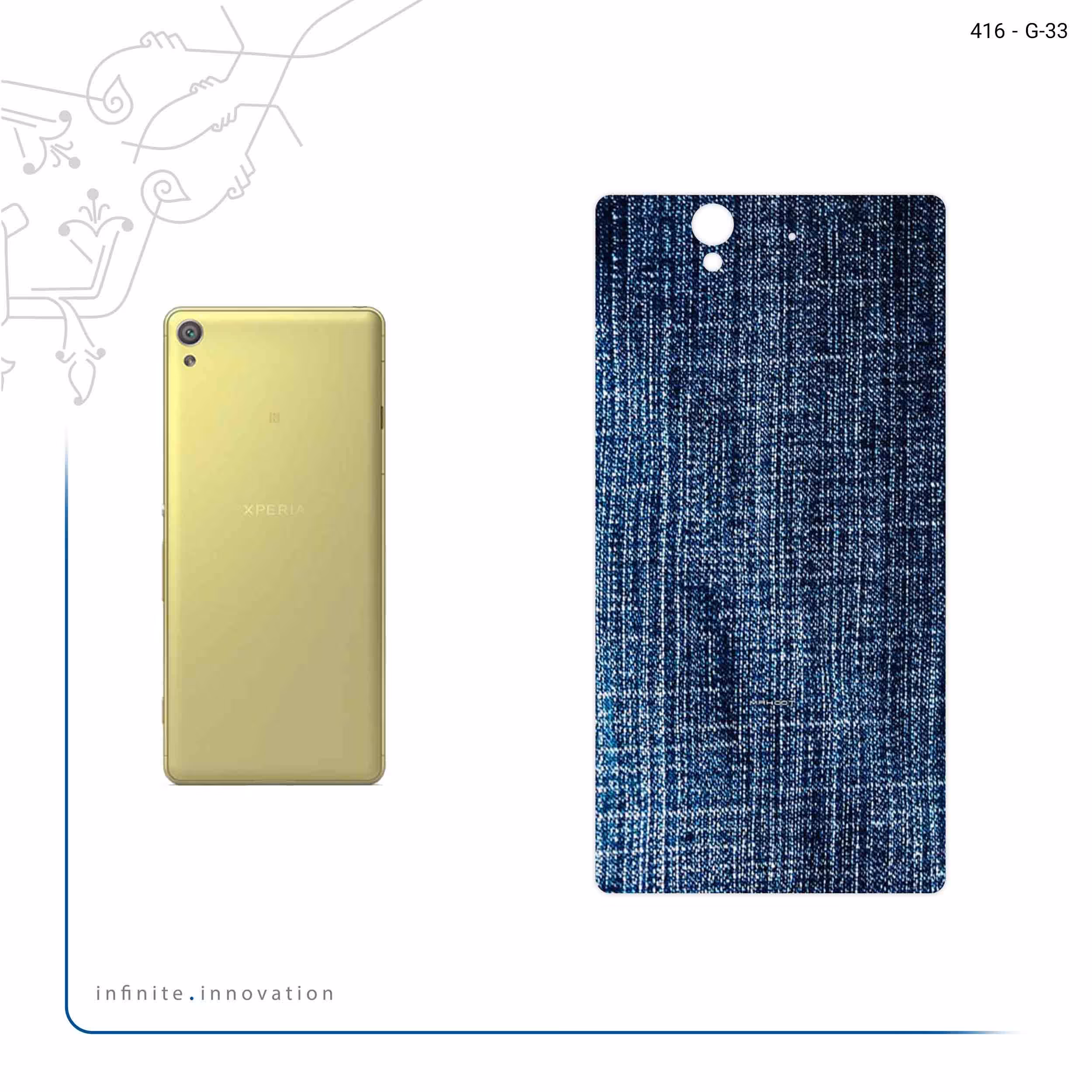 برچسب پوششی ماهوت مدل Fabric Texture 3 مناسب برای گوشی موبایل سونی Xperia X