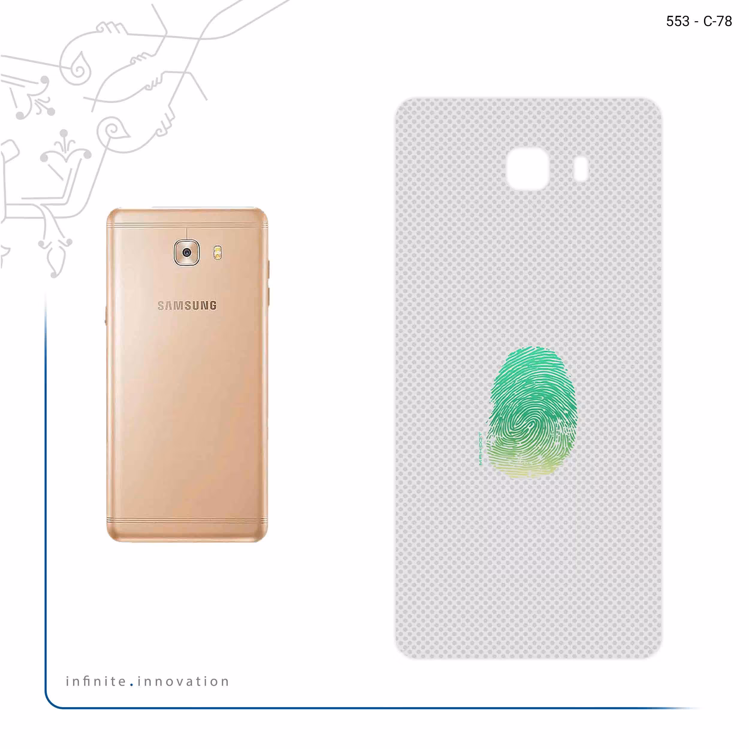 برچسب پوششی ماهوت مدل Minimal Fingerprint مناسب برای گوشی موبایل سامسونگ Galaxy C9 Pro