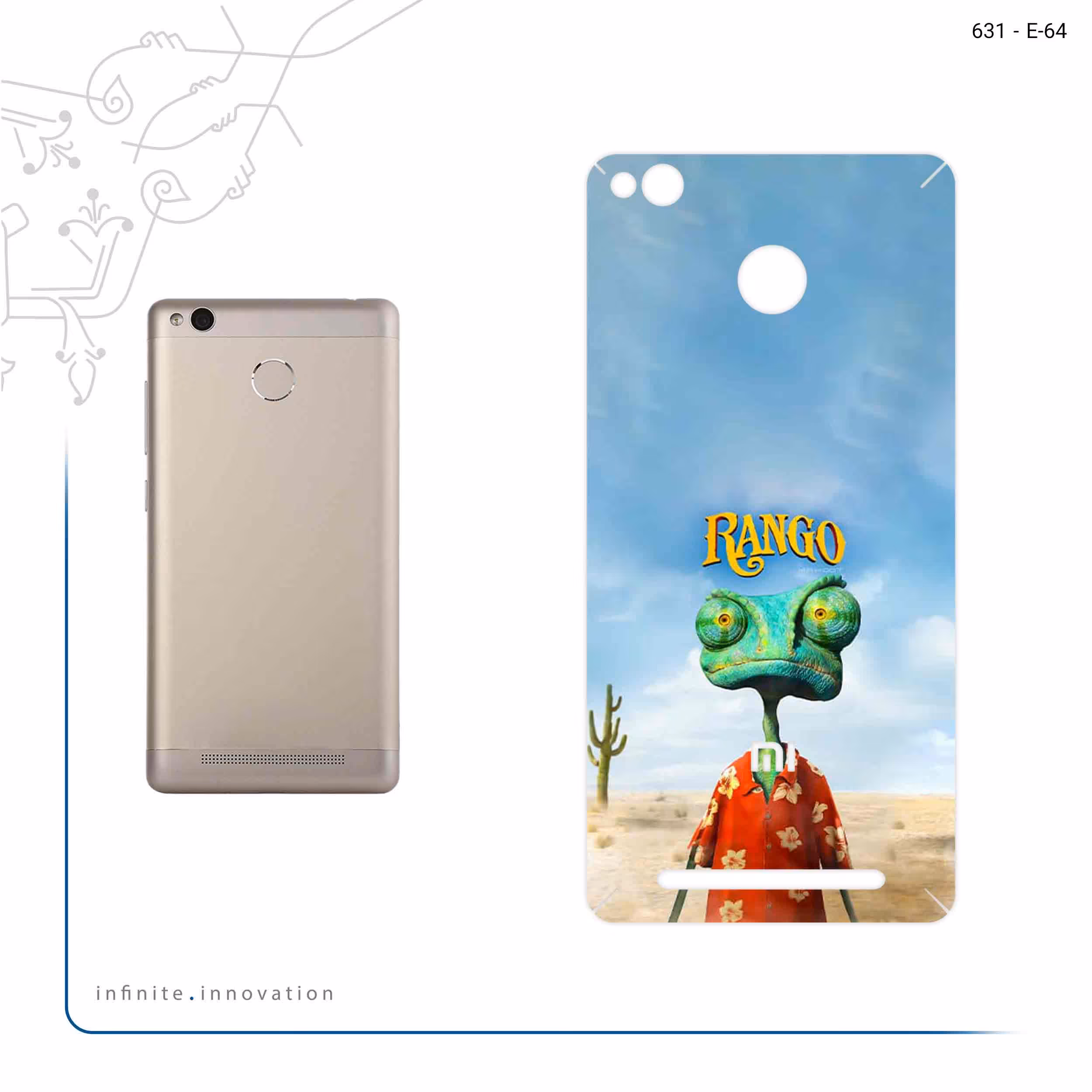 برچسب پوششی ماهوت مدل Rango مناسب برای گوشی موبایل شیائومی Redmi 3 Pro