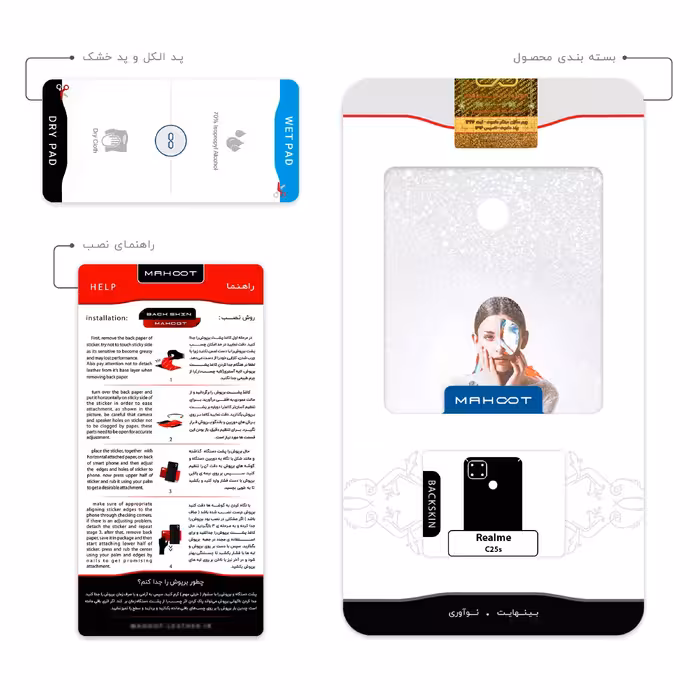 برچسب پوششی ماهوت مدل Collage of Women Portrait 4 مناسب برای گوشی موبایل ریلمی C25s