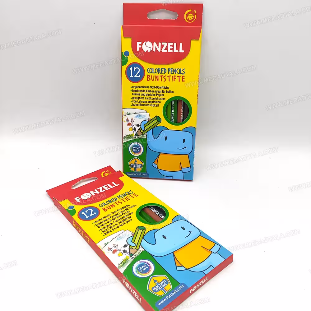 مداد رنگی 12 رنگ مقوایی فونزل سری کودک FONZELL KIDS