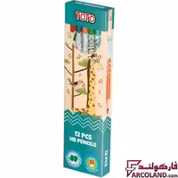 مداد مشکی طرح دار توتو مدل Toto 2061 بسته 12 عددی