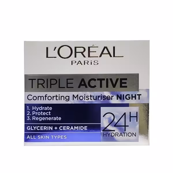 کرم آبرسان شب لورآل مدل Triple Active حجم 50 میلی لیتر