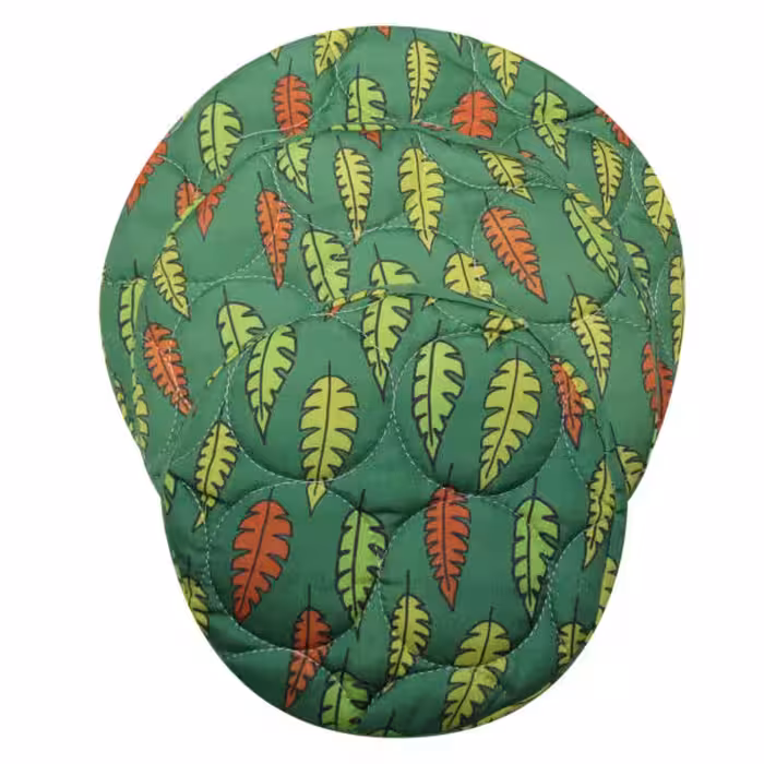 پاییز ست دم کنی 3 عددی زمینه سبز طرح برگ های رنگی