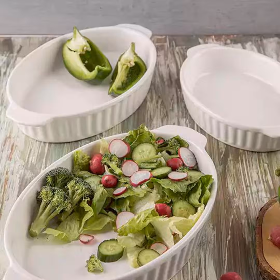 تابه بیضی شیاردار سرامیک بزرگ