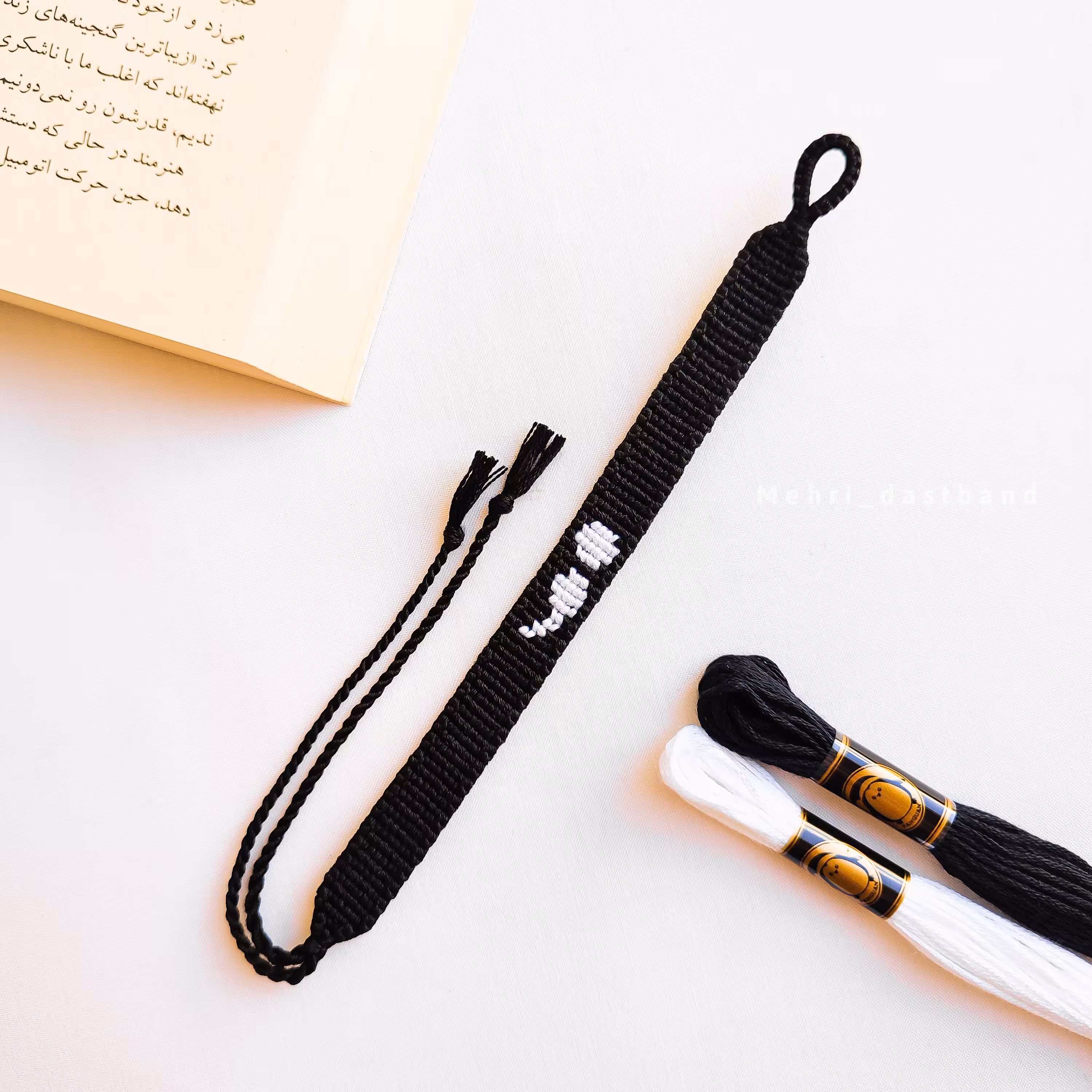 دستبند دوستی طرح نقطه ویرگول رنگ دلخواه - اکسسوری مهری