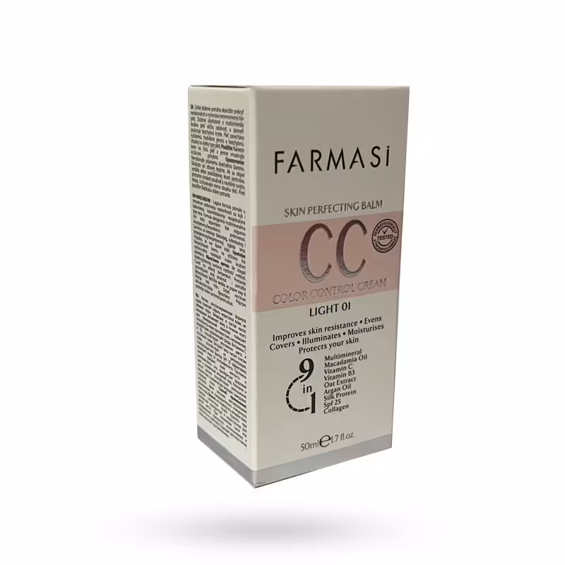 سی سی کرم 9 در 1 فارماسی رنگ روشن 01 با SPF25 حجم 50 میل