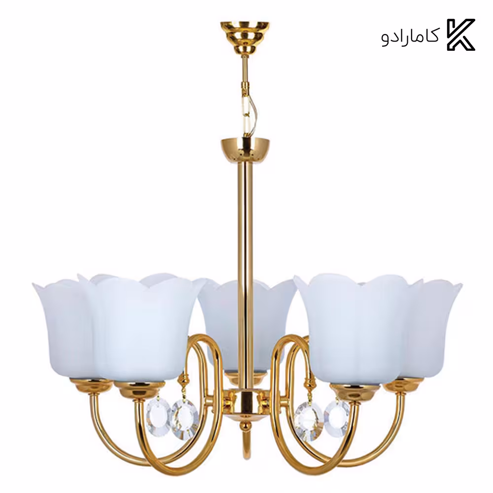 لوستر فلزی 5 شعله چشمه نور کد 856.5