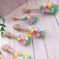 قاشق عسل چوبی   عسل خوری  طرح ماکارون  گل | amazonchi