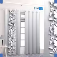 پرده تصویری طرح گل طوسی برند پرنا