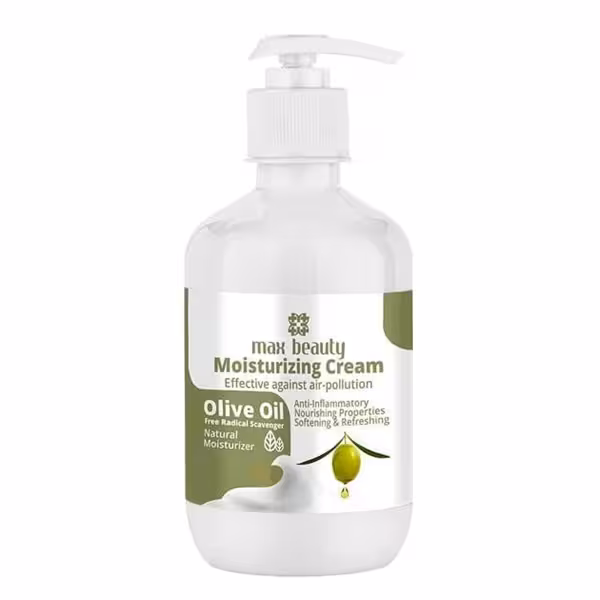 کرم مرطوب کننده پمپی زیتون مکس بیوتی 200 میلی لیتر | Max Beauty Olive Oil Moisturizing Cream 200ml