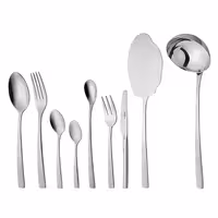 سرویس قاشق و چنگال 12 نفره ناب استیل طرح فلورانس استیل براق (57 پارچه)