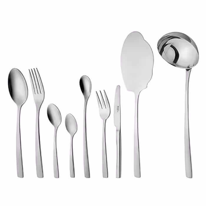 سرویس قاشق و چنگال 12 نفره ناب استیل طرح فلورانس استیل براق (57 پارچه)