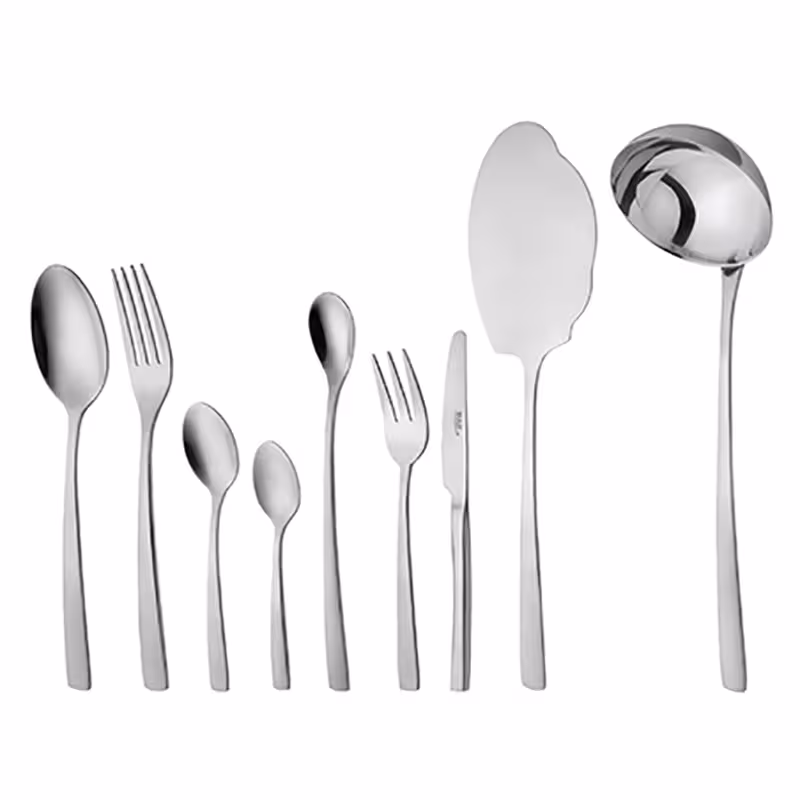 سرویس قاشق و چنگال 12 نفره ناب استیل طرح فلورانس استیل براق (57 پارچه)