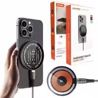 شارژر سکه ای وایرلس Porodo Transparent magsafe charge cable