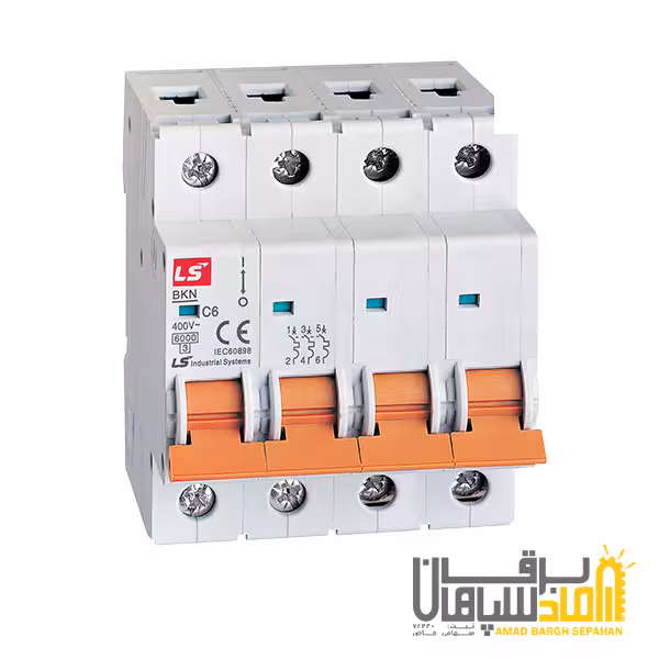کلید LS مینیاتوری،4 پل،50 آمپر،6 کیلو آمپر - MCB سری BKN
