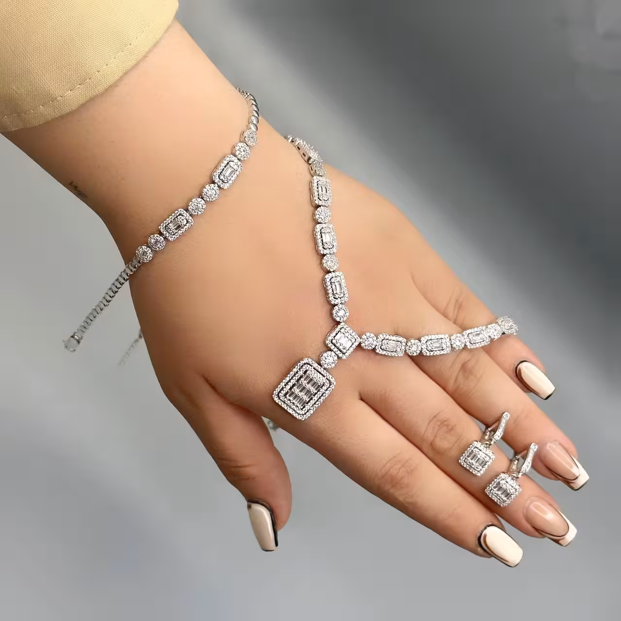 سرویس نقره جواهری زنانه کد 60086