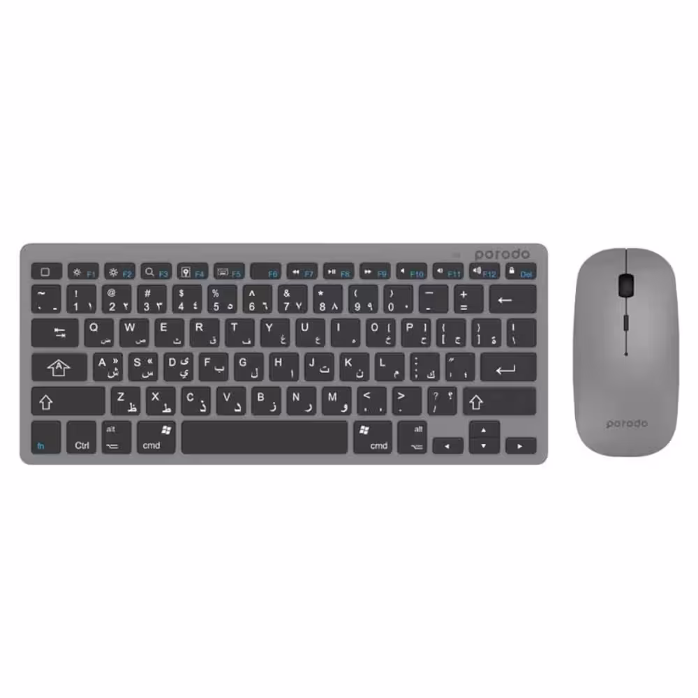 موس و کیبورد بی‌سیم پرودو Porodo Bluetooth Keyboard with Mouse PD-BTKBMCO-GY