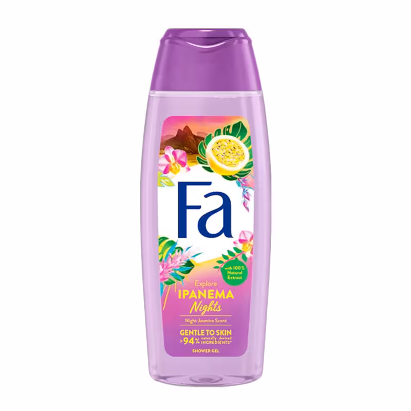 شامپو بدن ژلی رایحه یاس شب و پشن فروت فا Fa مدل Ipanema Nights حجم 250ml