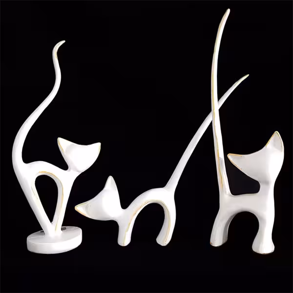 مجسمه  مدل گربه دم بلند مجموعه 3 عددی