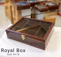 جعبه تی بگ(تی باکس)چوبی 5خانه متقارن مستطیل قهوه ای210010 Royal Box