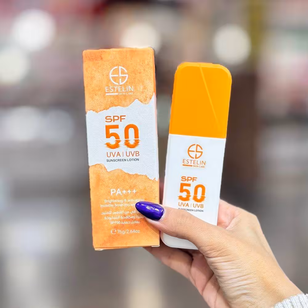 لوسیون ضد افتاب روشن کننده و ضد پیری spf50 استلین
