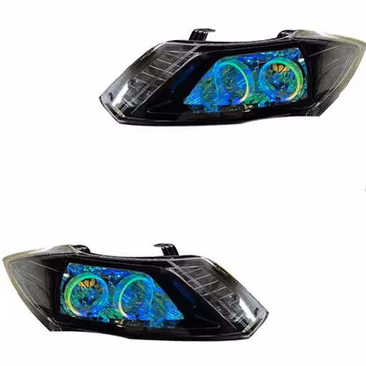 خرید چراغ جلو اسپرت کوییک مدرن مدل حلقه 3D آبی یخی داخل فابریک بدون موتور دو عددی | اتوموبی