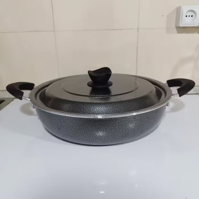 تابه دو دسته گرانیتی سایز 38 افسون سربی با ضمانت 12 ماهه