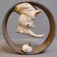 تندیس کرگدن و  زاغ